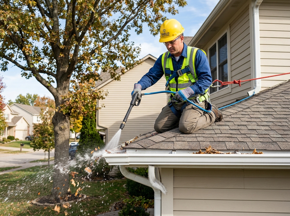 Gutter Rinse and Downspout Check